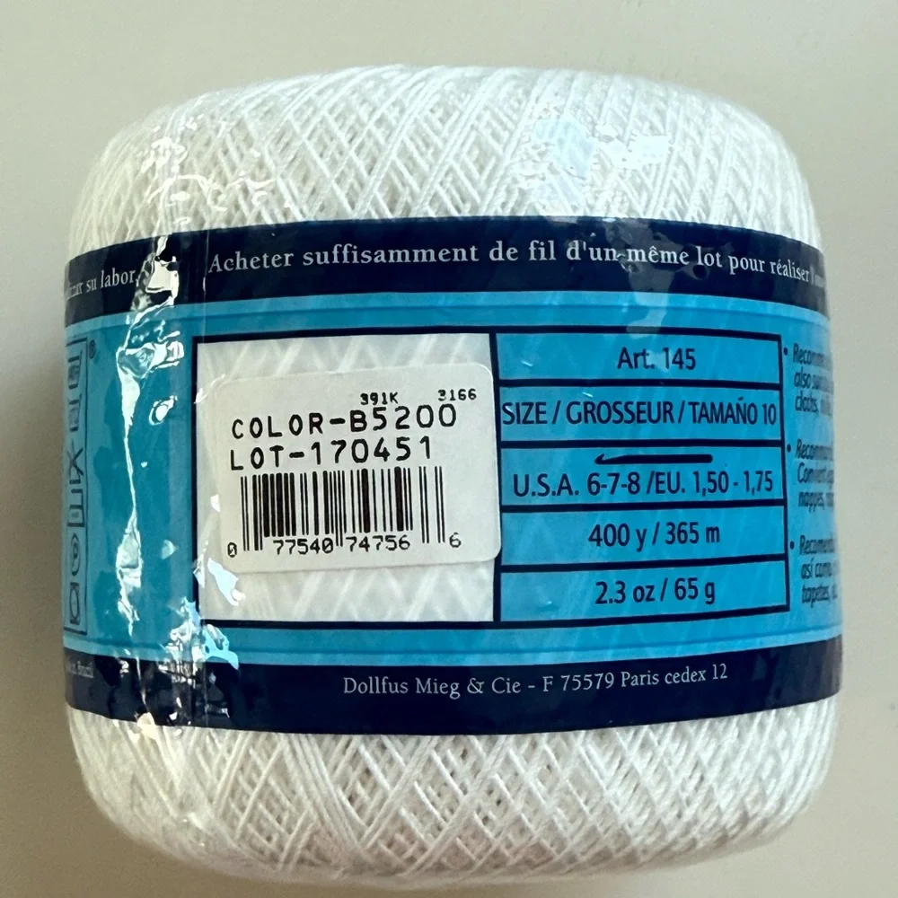 DMC Traditions Mercerized Cotton Thread‎ Crochet Craft White Art 145